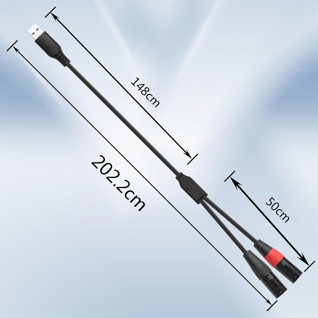SinLoon USB-A Stecker auf Dual XLR Stecker Audiokabel Mit eingebautem 32-Bit/384-kHz-DAC-Chip Stereo