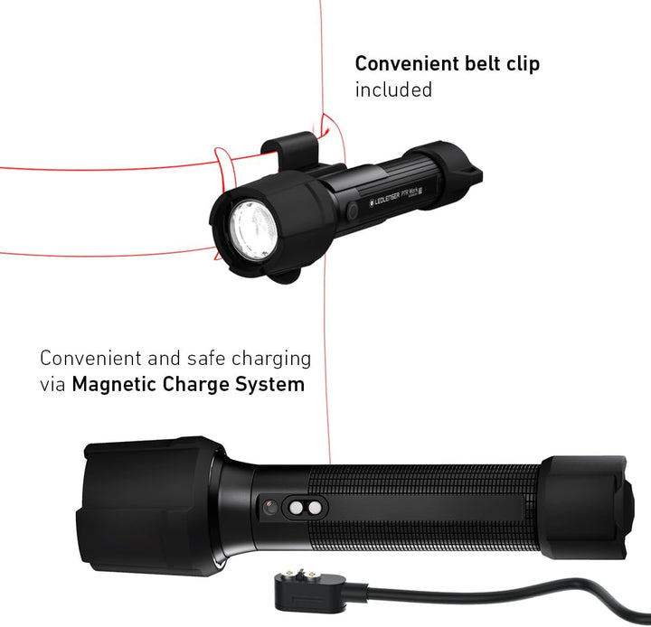 Ledlenser P7R Work Robust Taschenlampe LED, aufladbar 21700 Lithium Akku, wasserdicht IP68, 900 Lume
