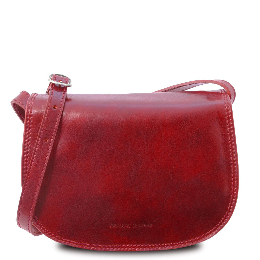 Tuscany Leather Isabella Klassische Umhängetasche aus Leder Rot, Rot