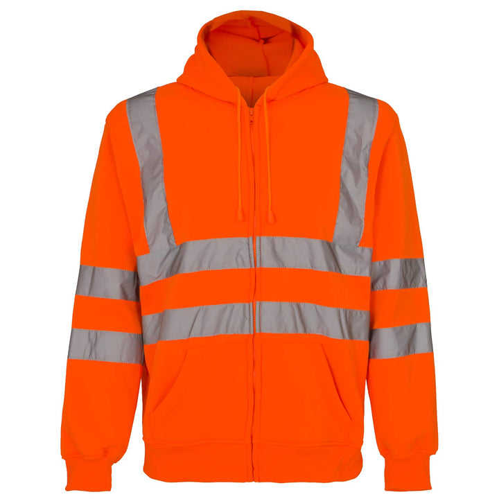 URG Pullover Warnschutzpullover Pulli Warnschutz Sweatshirt Orange Kaputze (Merk-P) L Orange, L Oran