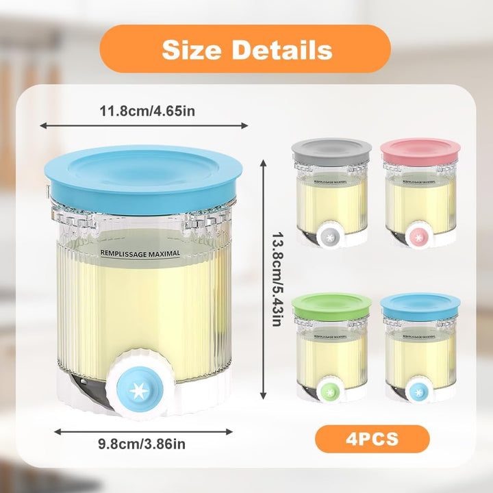 4 Stück Ninja Swirl Creami Behälter, 480 ml Eisbehälter für Ninja Creami NC701 & NC700 Serie Eismasc