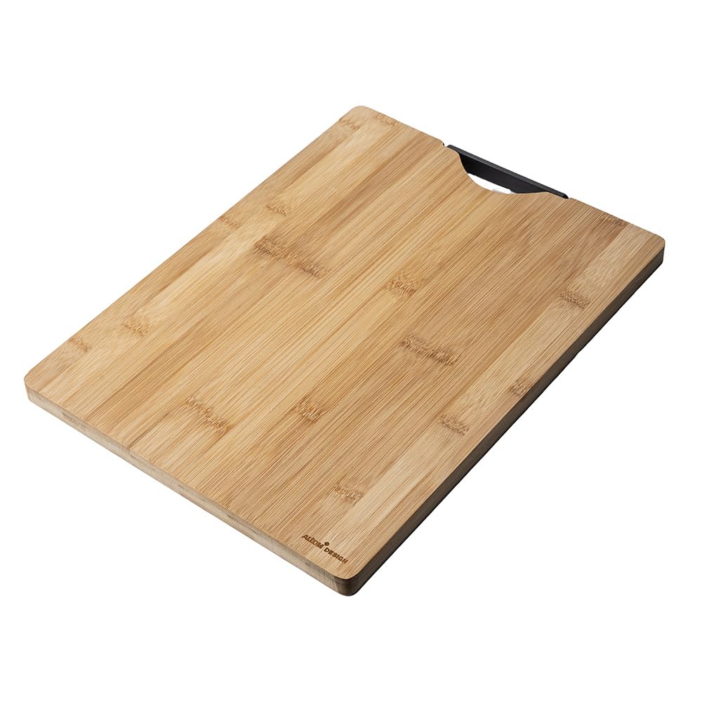 Schneidebrett Bambusholz-Brett Servierbett Küchenbrett Holz Tranchierbrett Gross mit Griff (40X30X1,
