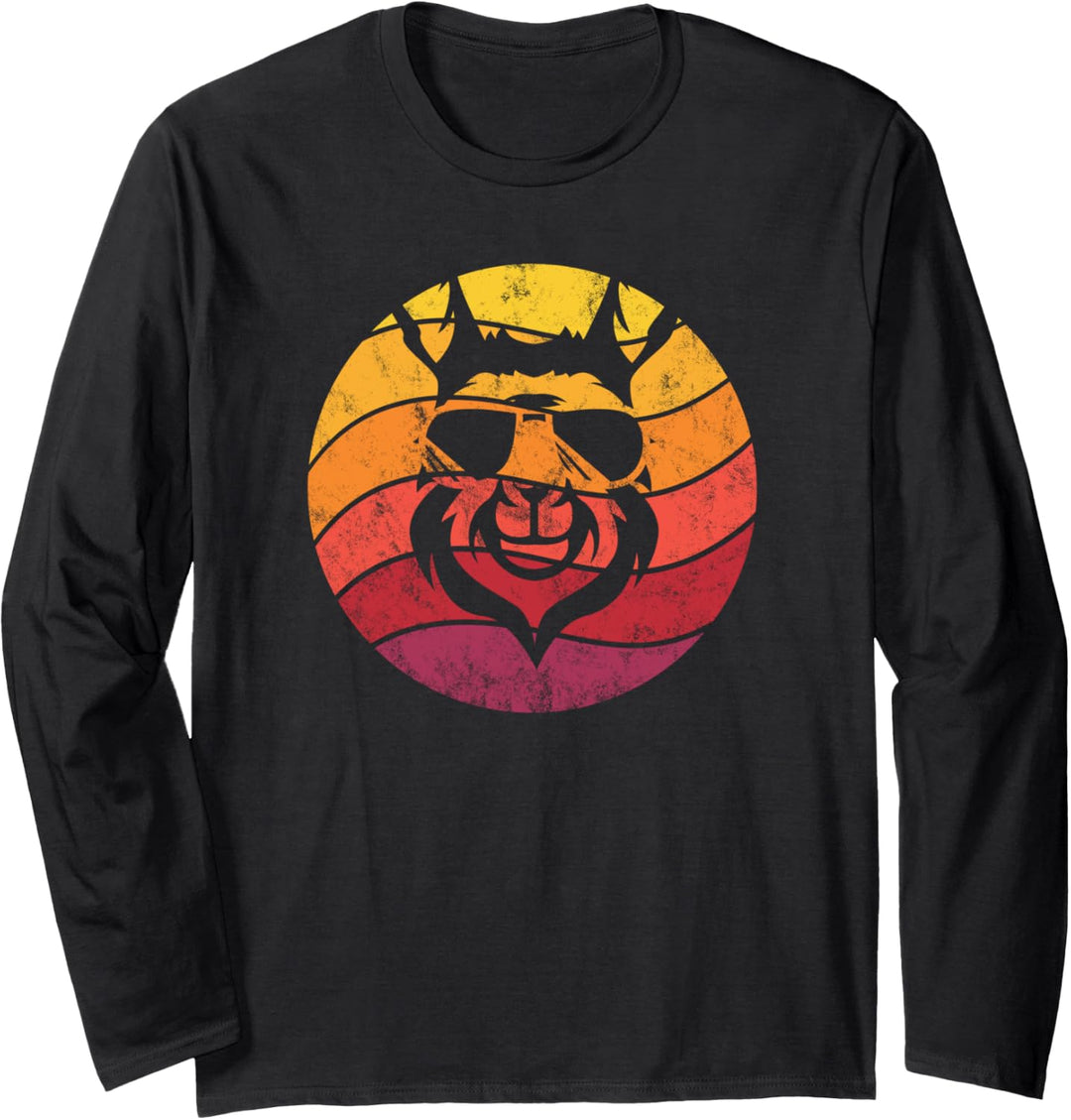 Lama Retro Style Vintage Langarmshirt