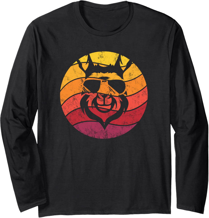 Lama Retro Style Vintage Langarmshirt