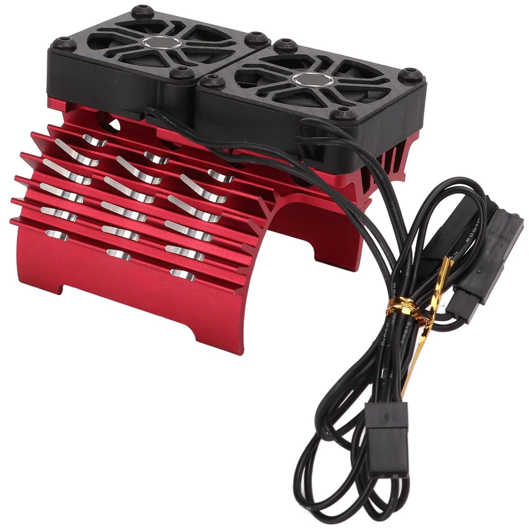 RC Dual Fan Motor Kühlkörper, Wärmeableitung Brushless Motor Cooling Dual Fan für 1/5 8,4V 16000RPM
