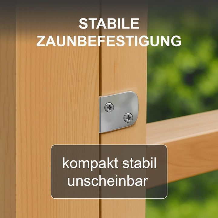 24-72 Stück h2i Flechtzaunhalter aus Stahl - L-Form 30 x 35 x 40 mm/verzinkt/schwarz verzinkt/Edelst