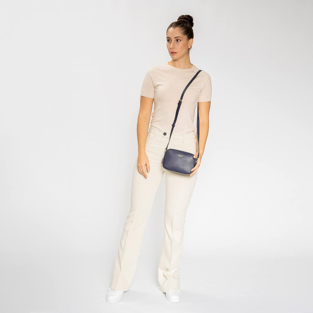 Lazarotti Bologna Leder Umhängetasche Damen | längenverstellbarer Schultergurt | mittelgrosse Crossb