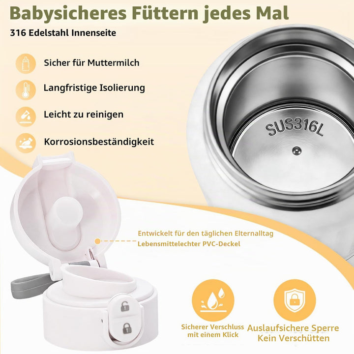 Tragbarer Babyflaschenwärmer für Unterwegs, 500ml Muttermilchwärmer, 12000mAh Akku, 120W Schnellheiz