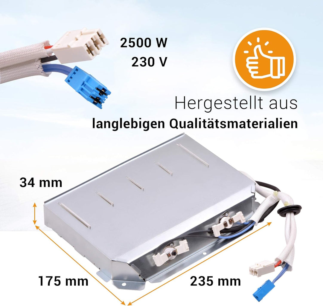 Heizelement Heizung wie Beko 2970101400 Heizregister Trocknerheizung für Wäsche Trockner Heizkörper