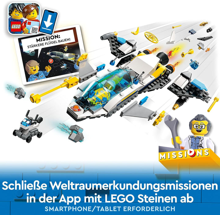 LEGO 60354 City Erkundungsmissionen im Weltraum, interaktives digitales Abenteuerspielset mit Raumsc
