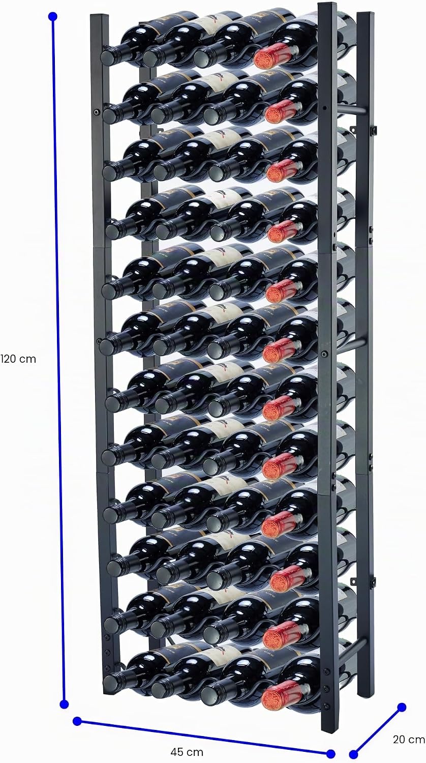 Weinregal - Weinschrank - Weinflaschenhalter - Weinlagerung - Schwarz - Pulverbeschichteter Stahl -
