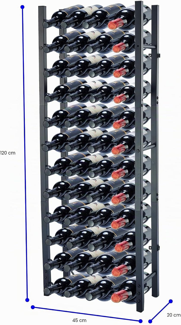 Weinregal - Weinschrank - Weinflaschenhalter - Weinlagerung - Schwarz - Pulverbeschichteter Stahl -