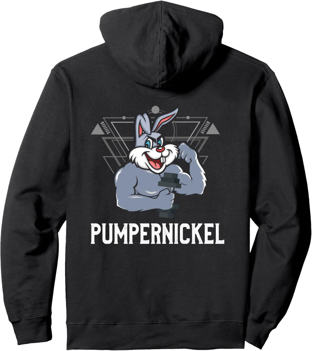 Backprint Pumpernickel Fitness Workout Training Pullover Hoodie