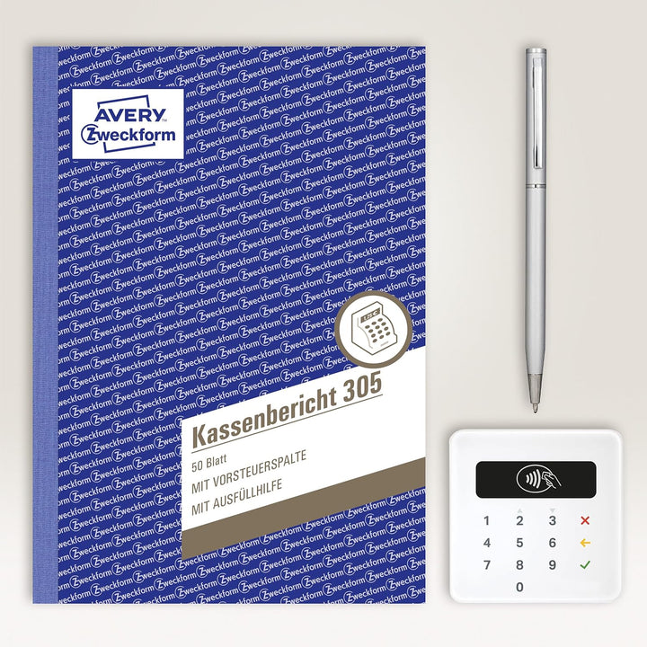 AVERY Zweckform 305-5 Kassenbericht (A5, 50 Blatt, mikroperforiert, retrograde Ermittlung der Tagese