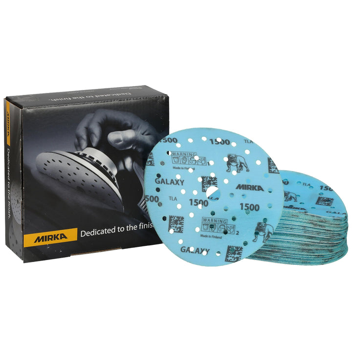 50x MIRKA Haftschleifscheibe GALAXY Grip Multifit 150mm K.1500 f.HO/Metall/Lack/Ku. Korn 1500, Korn