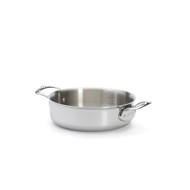 DE BUYER, Edelstahl, Silber, 24 cm, 2 Bratentopf mit Deckel, 19 x 23.9 x 7.6 cm, 19 x 23.9 x 7.6 cm