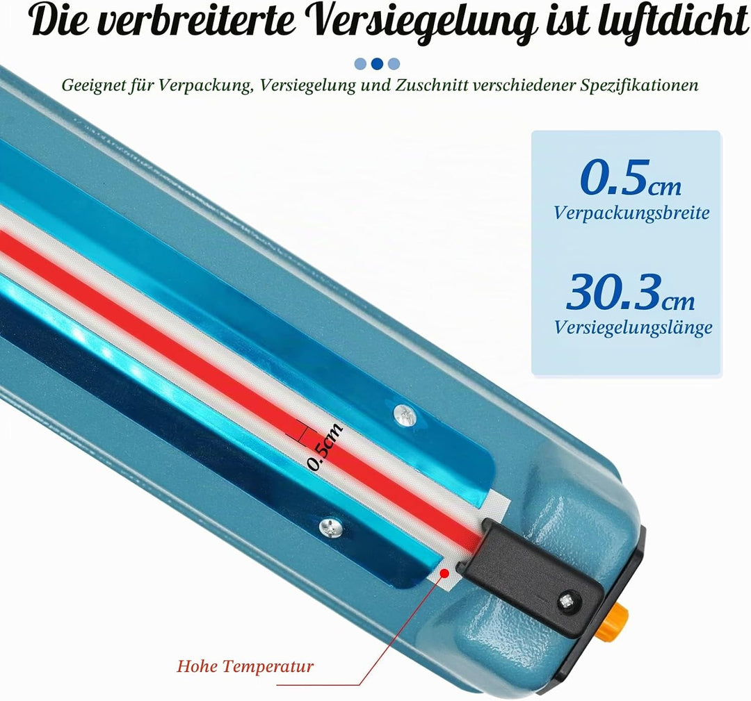 MOGOULUA 400mm Heisssiegelgerät Folienschweissgerät 5mm Dichtungsbreite Balkenschweissgerät Versiege