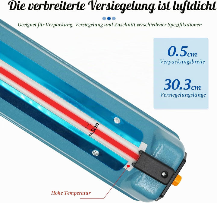 MOGOULUA 400mm Heisssiegelgerät Folienschweissgerät 5mm Dichtungsbreite Balkenschweissgerät Versiege
