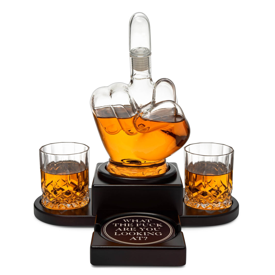 Middle Finger Decanter Funny Gift, Novelty Whiskey Decanter or use as Wine Decanter. Middle Finger G