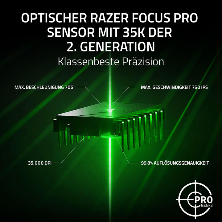 Razer Basilisk V3 35K - Vollständig anpassbare ergonomische kabelgebundene Gaming-Maus - Focus Pro 3