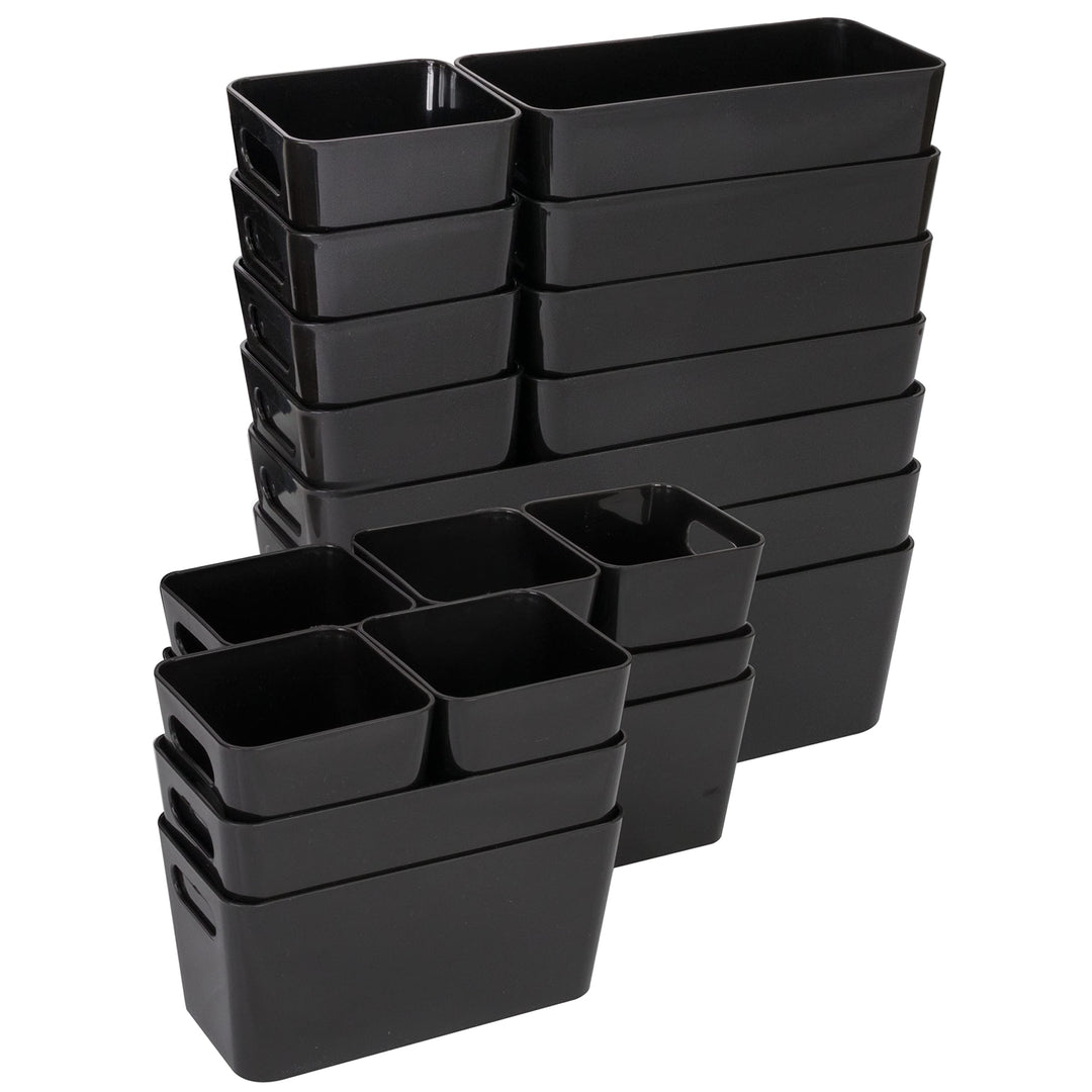 Hummelladen 22 Teile Organizer Set - 10 cm hoch - in 3 Grössen - schwarz - Schubladeneinsatz - passe