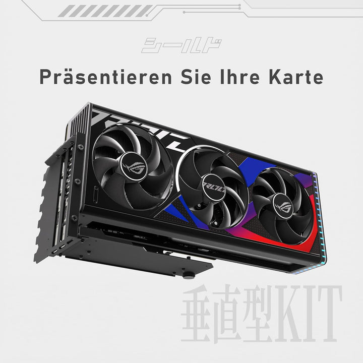 EZDIY-FAB Shield ARGB Vertikaler GPU Halter,115 mm PCIe 4.0 Riser,Schwarz, Schwarz