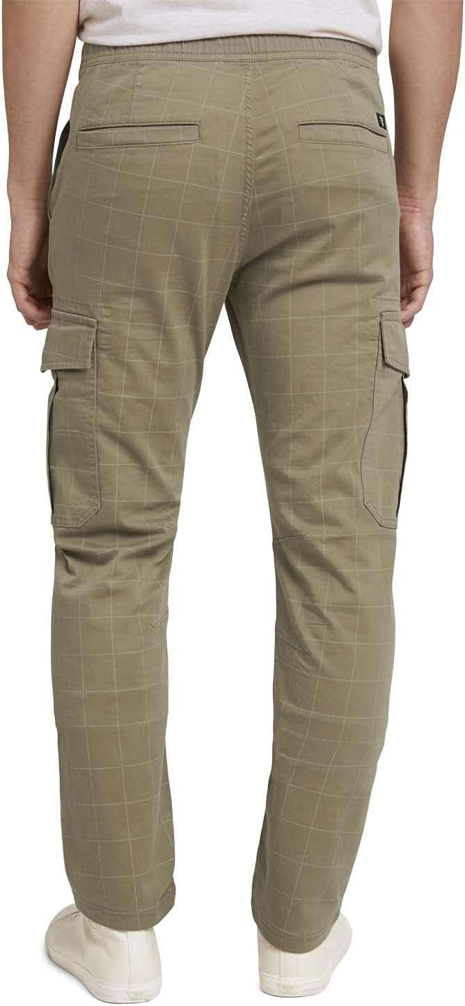 TOM TAILOR Denim Herren Cargo Hose M 27705 - Khaki Soft Check Print, M 27705 - Khaki Soft Check Prin