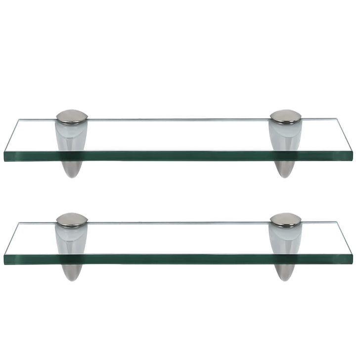 Randaco 2X Glasablage Glasregal, Glas Glasablage Klarglas mit Wandhalterung&8mm ESG Sicherheitsglas
