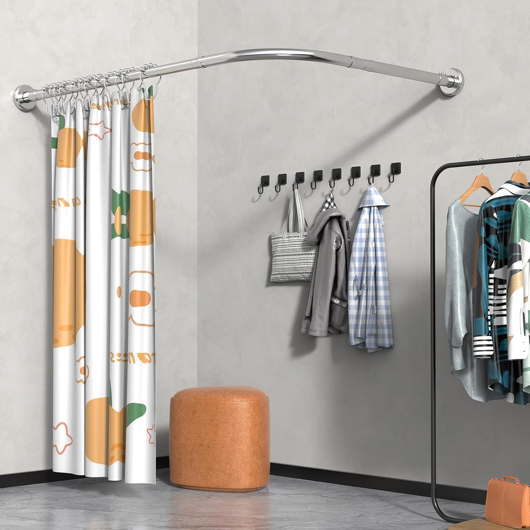 Misounda Duschvorhangstange L Form Ohne Bohren Ecke Halterung 70-100 x 90-120 cm - Duschstange Für D