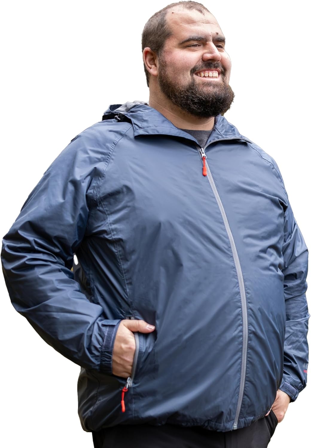 ADAMO Regenjacke Herren wasserdicht atmungsaktiv, Outdoor Jacke in Übergrösse mit Kapuze aus 100% sc