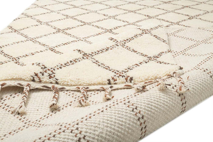 Original marokkanischer Berber Teppich aus 100% nachhaltiger Schurwolle (Wollsiegel); handgeknüpft,
