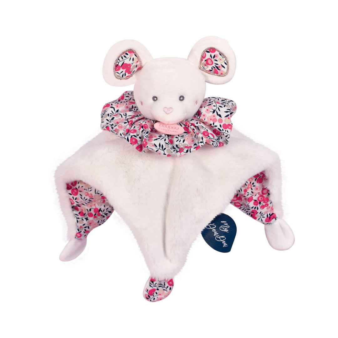 Doudou et Compagnie - DC3932 Kuscheltier mit Kugel, 25 cm, Weiss Weiss maus, Weiss maus