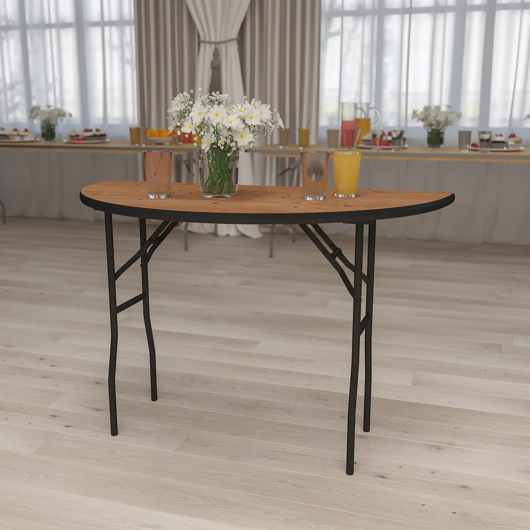 Flash Furniture Furman 1,2 m Halbrunder Allanlass-Holz-Klapptisch Event-Tisch, faltbar, tragbar, hal