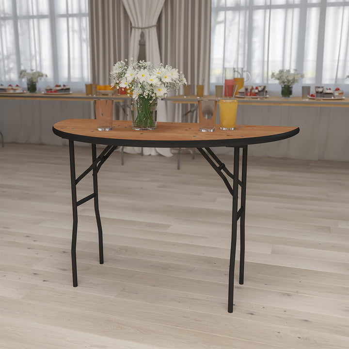 Flash Furniture Furman 1,2 m Halbrunder Allanlass-Holz-Klapptisch Event-Tisch, faltbar, tragbar, hal