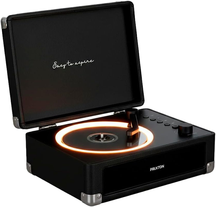 PRIXTON Tragbarer CD-Player mit Bluetooth, FM-Radio und AUX, 6W Lautsprecher (2x3W), Kompatibel mit