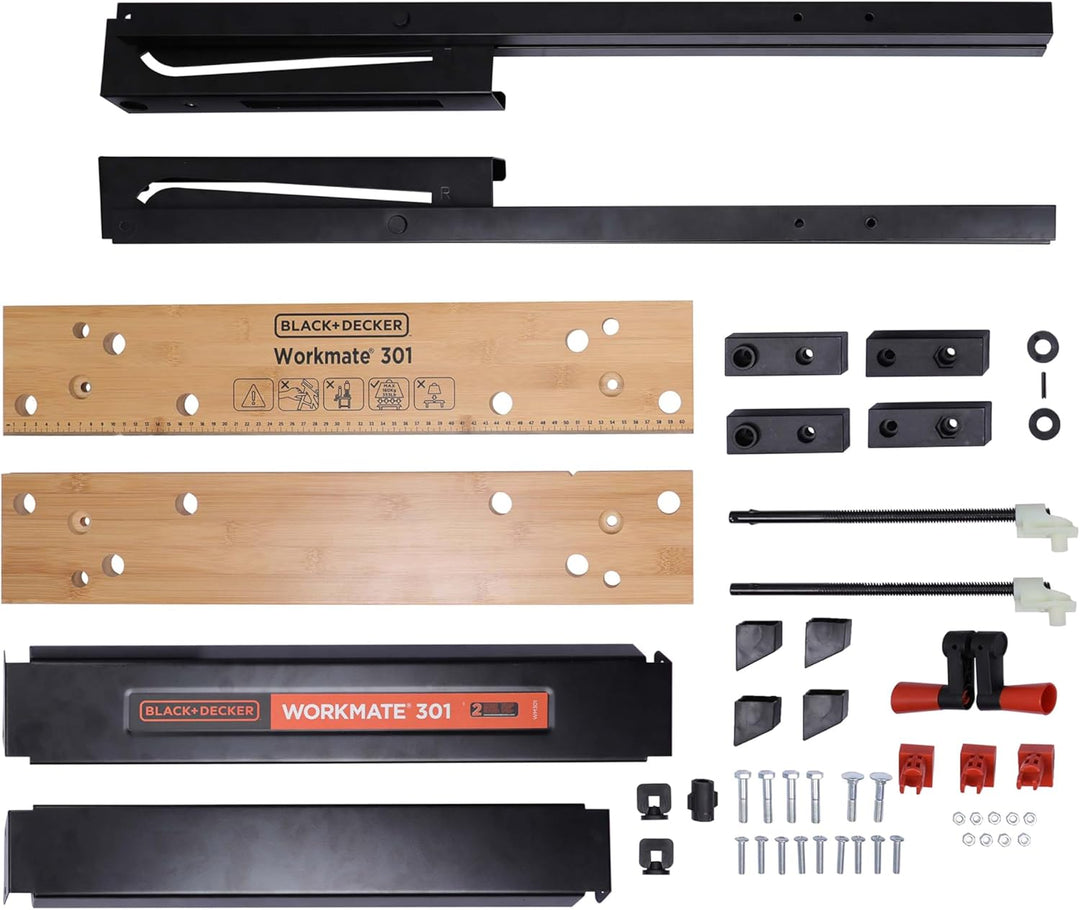 Black+Decker tragbare Werkbank WM301 (freistehend, Abmessung der Arbeitsplatte: 610x250 mm, max. Tra