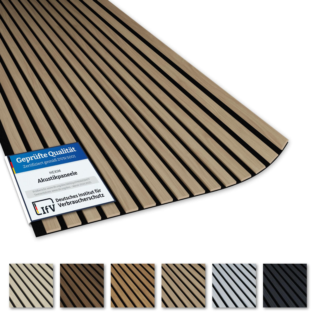 Akustiko Lamella Akustikpaneele 4 Stück 280x60cm - flexible Filz MDF Wandpaneele fugenlos - überlapp