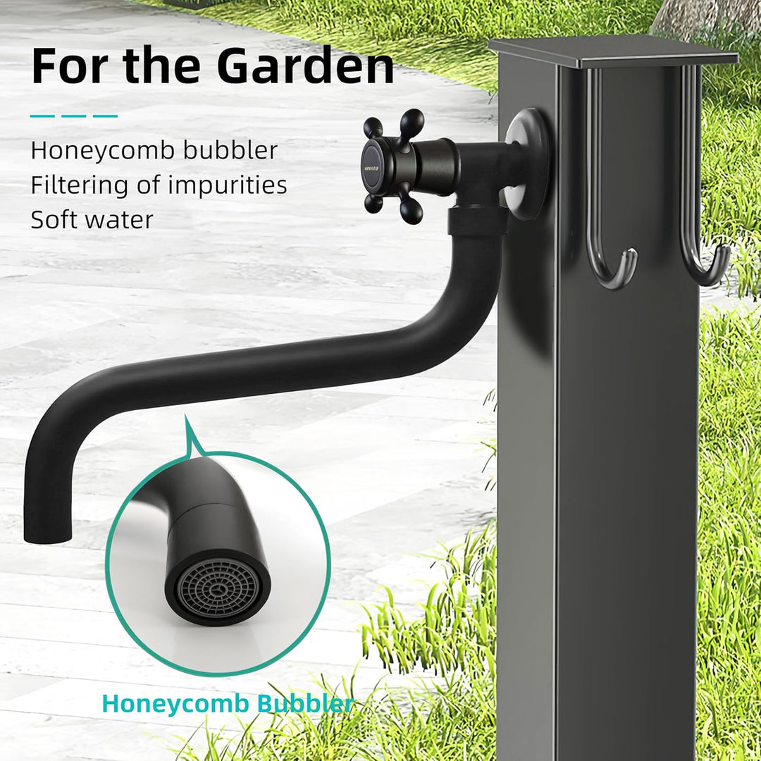 KOPYFANTAP Wasserhahn Wandmontage Kaltwasser, Messing Wand 360°Drehbar Waschtischarmatur, Single Kal