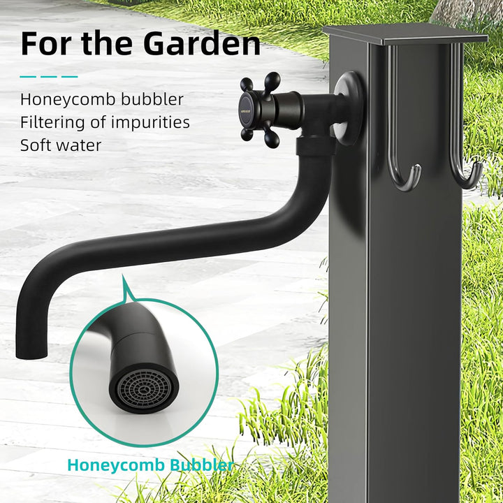 KOPYFANTAP Wasserhahn Wandmontage Kaltwasser, Messing Wand 360°Drehbar Waschtischarmatur, Single Kal