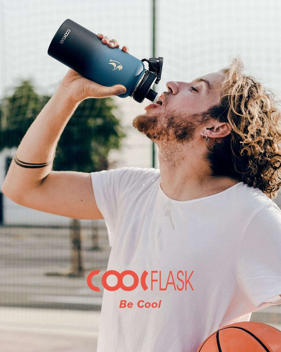 Coolflask Isolierte Wasserflasche 1L, Edelstahl Isolierte Wasserflasche mit Strohhalm & 3 Deckeln, D