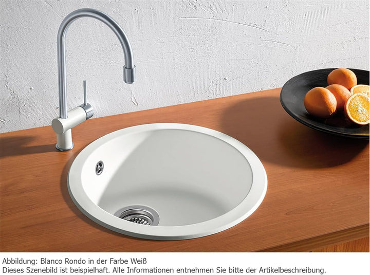 BLANCO RONDO | SILGRANIT cafe | Einbauart: Einbau von Oben | ohne Ablauffernbedienung | 45er Untersc