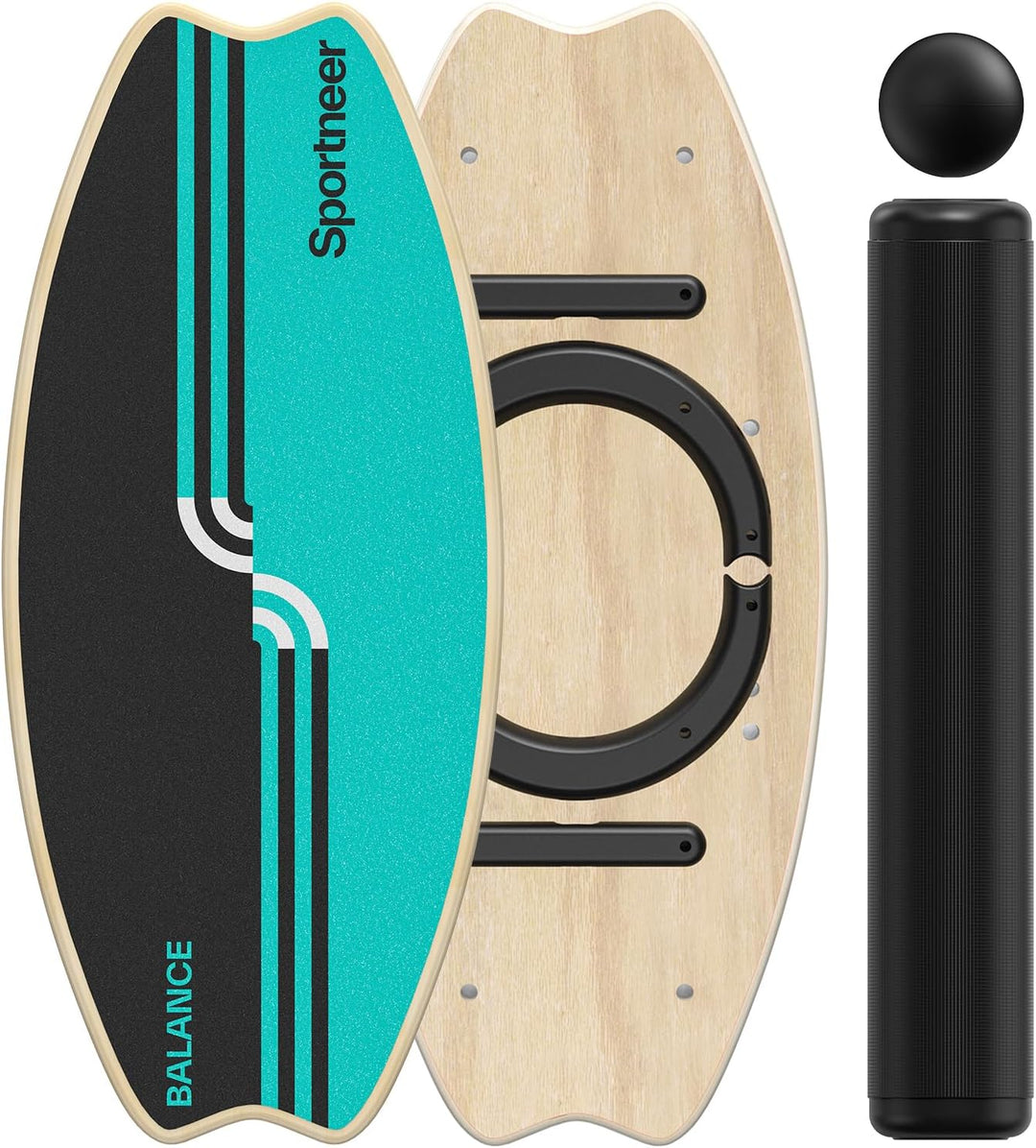 Balance Board Holz, Sportneer Indoorboard Skateboard, Indoor Surfboard Trickboard und Gleichgewichts
