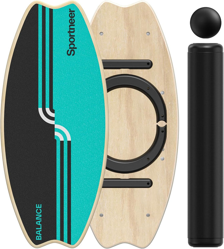 Balance Board Holz, Sportneer Indoorboard Skateboard, Indoor Surfboard Trickboard und Gleichgewichts