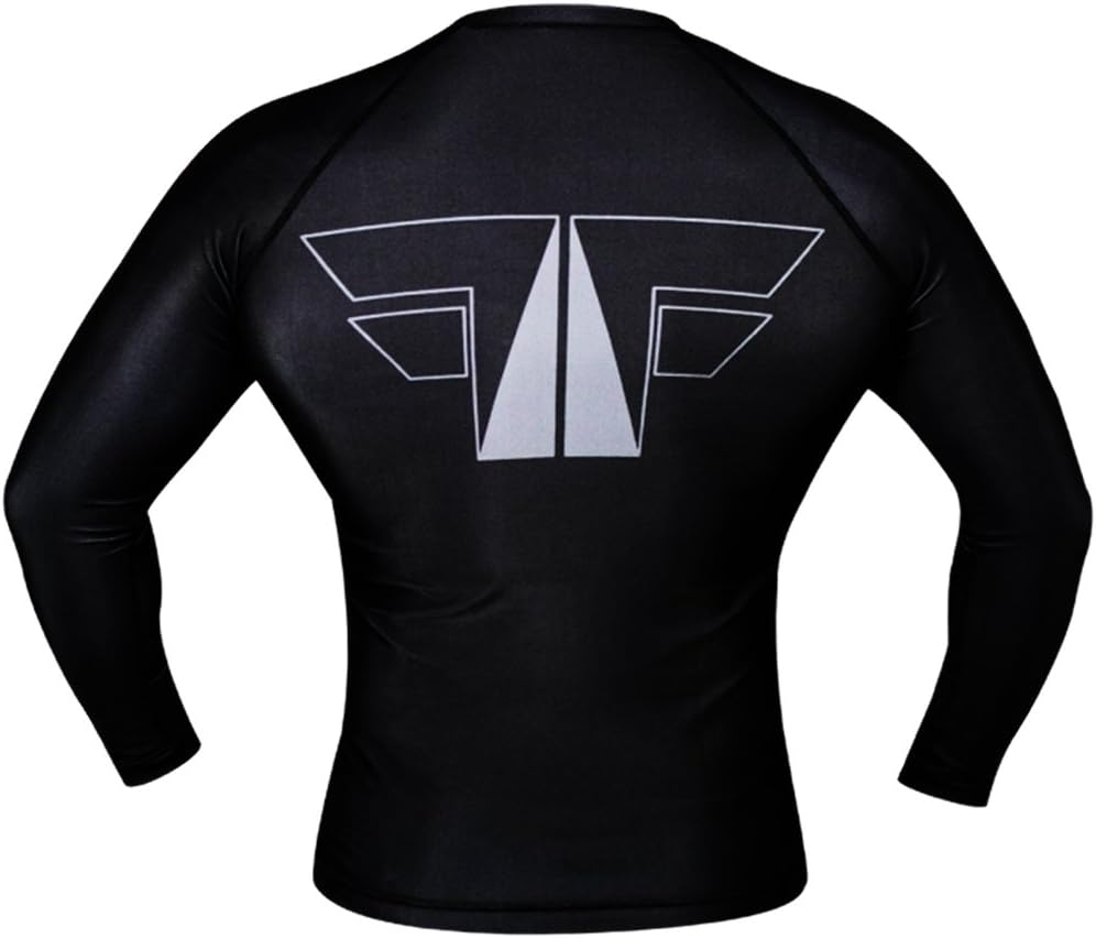 FOX-FIGHT Fist Punch Rashguard Long Sleeves Shirt Kompression MMA BJJ Muay Thai Training Fitness M S