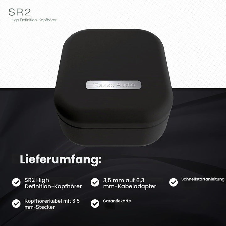 iBasso SR2 High Definition Audiophile Open-Back Kopfhörer, Over-the-Ear Kopfhörer mit Kabeladapter