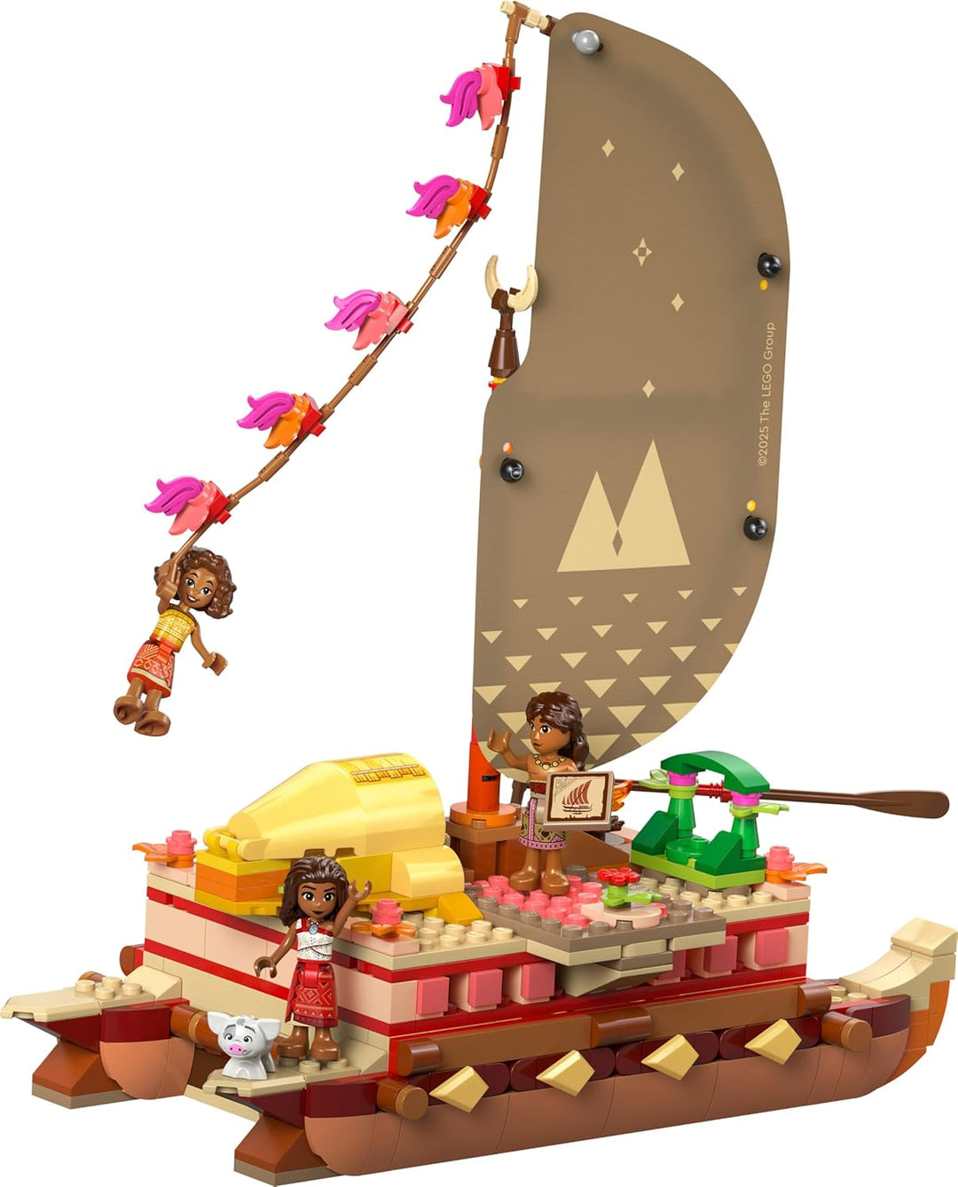 LEGO ǀ Disney Vaiana 2: Vaianas Abenteuerfloss - Spielzeug Boot mit Textilsegel, abnehmbarem Deck, L
