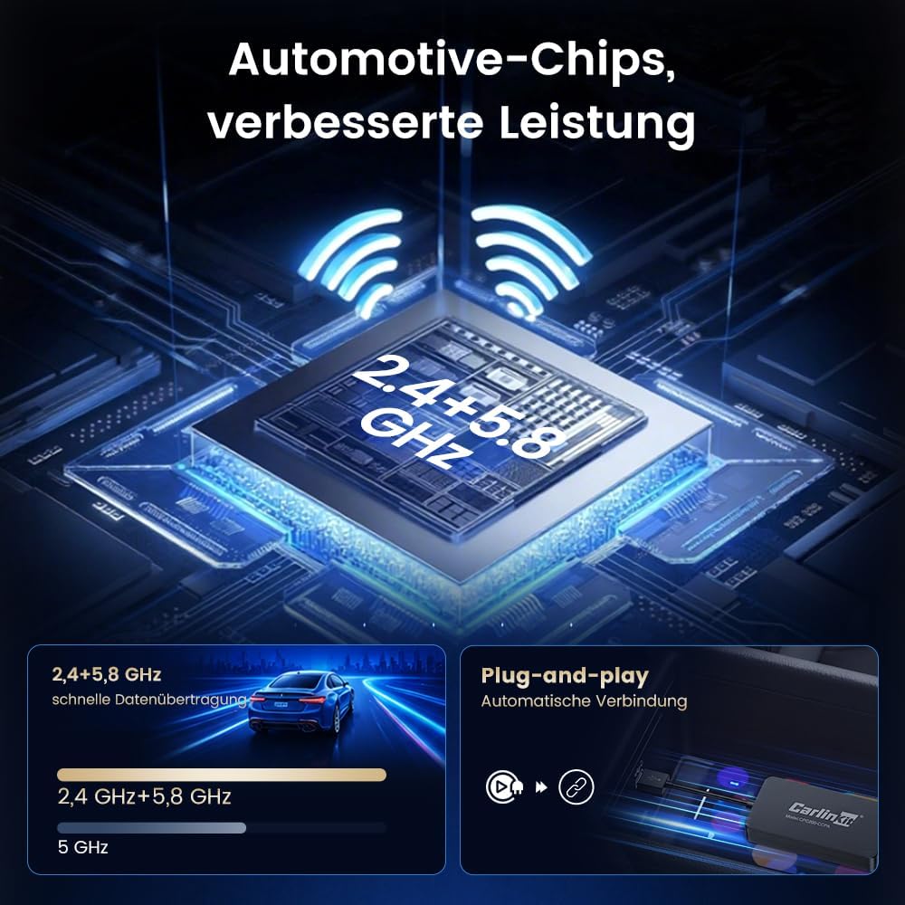 Carlinkit Wireless CarPlay &amp; Android Auto CCPA-Adapter, für Fahrzeuge mit einem nachgerüsteten Andro