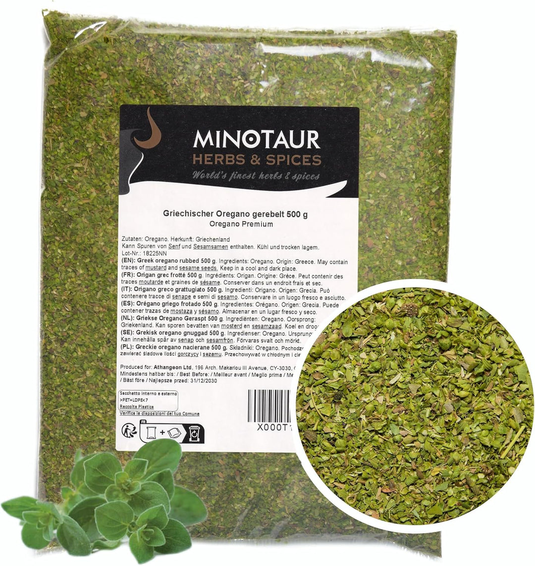 MINOTAUR Spices | griechischer Oregano gerebelt | 2 x 500g (1Kg) | Premium Qualität