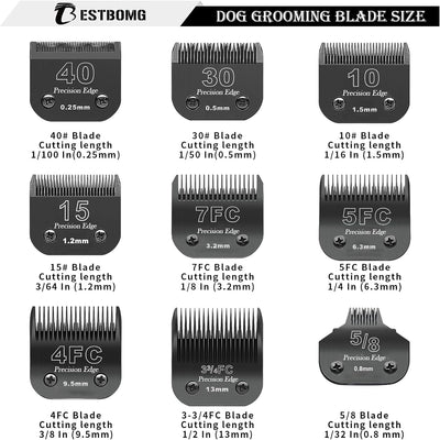 BESTBOMG Ersatzmesser für Hundepflege, kompatibel mit Heiniger / Moser Max45 / Andis / Oster A5 / Wa
