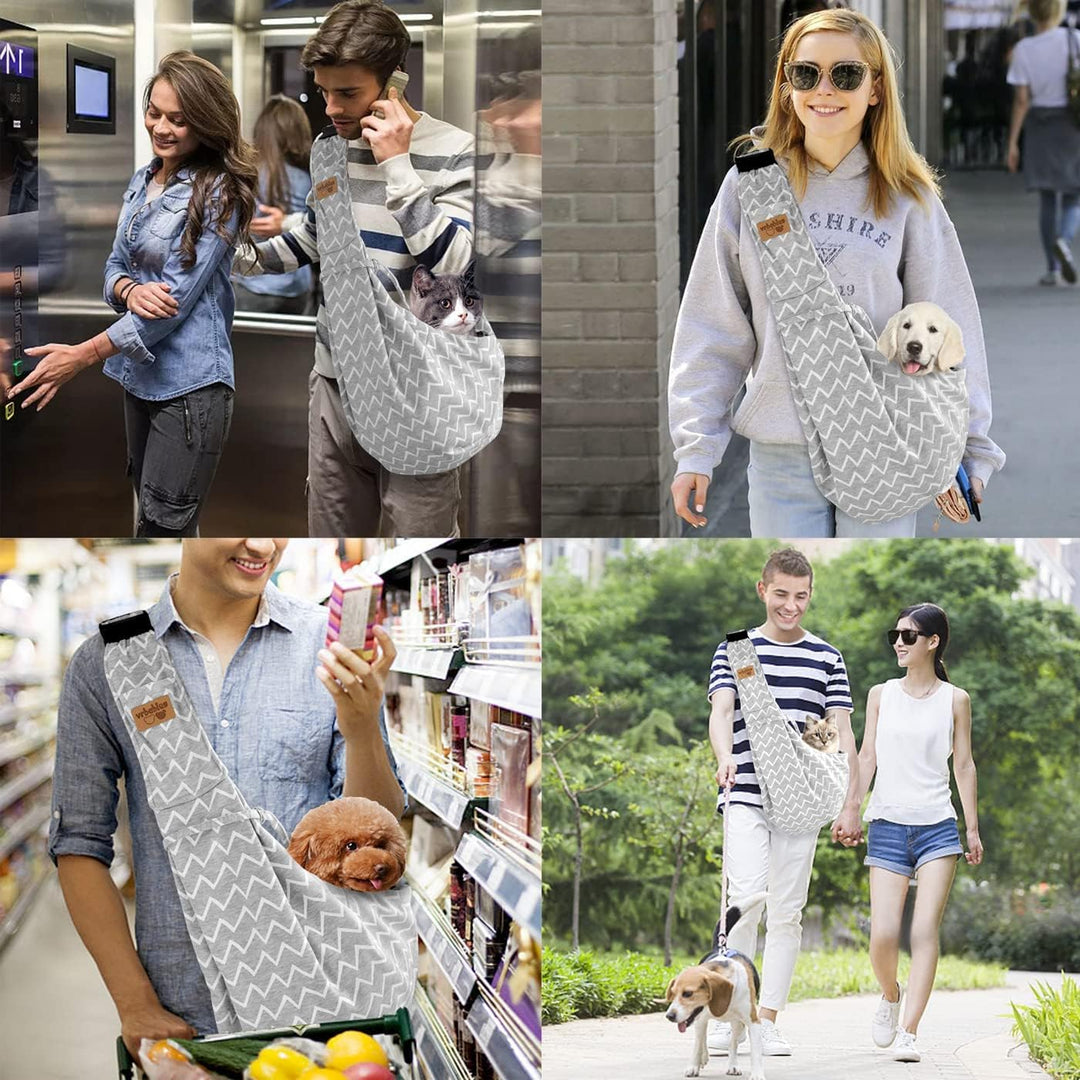 vrbabies Hundetrage für kleine Hunde, freihändig, atmungsaktiv, wendbar, verstellbar, aus Baumwolle,